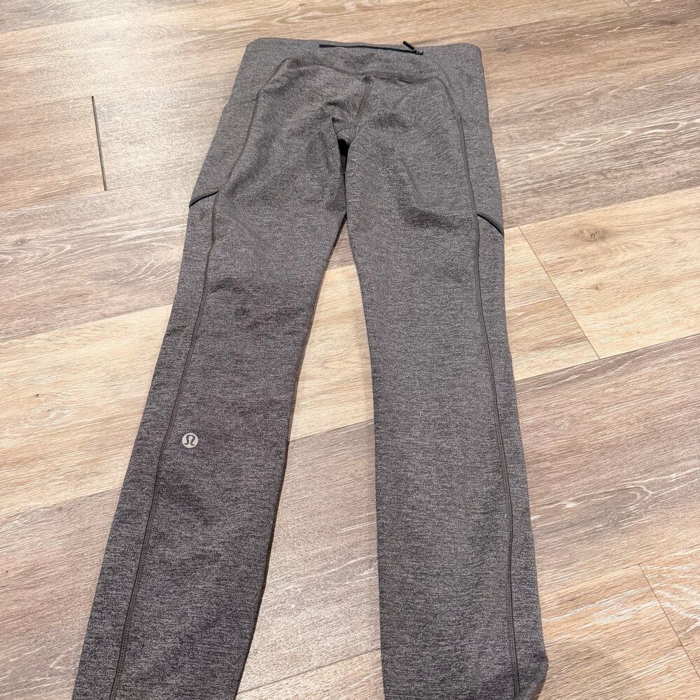 Lululemon Athletica Grey Merl Long Pocket Leggings size 4 - Picture 4 of 5